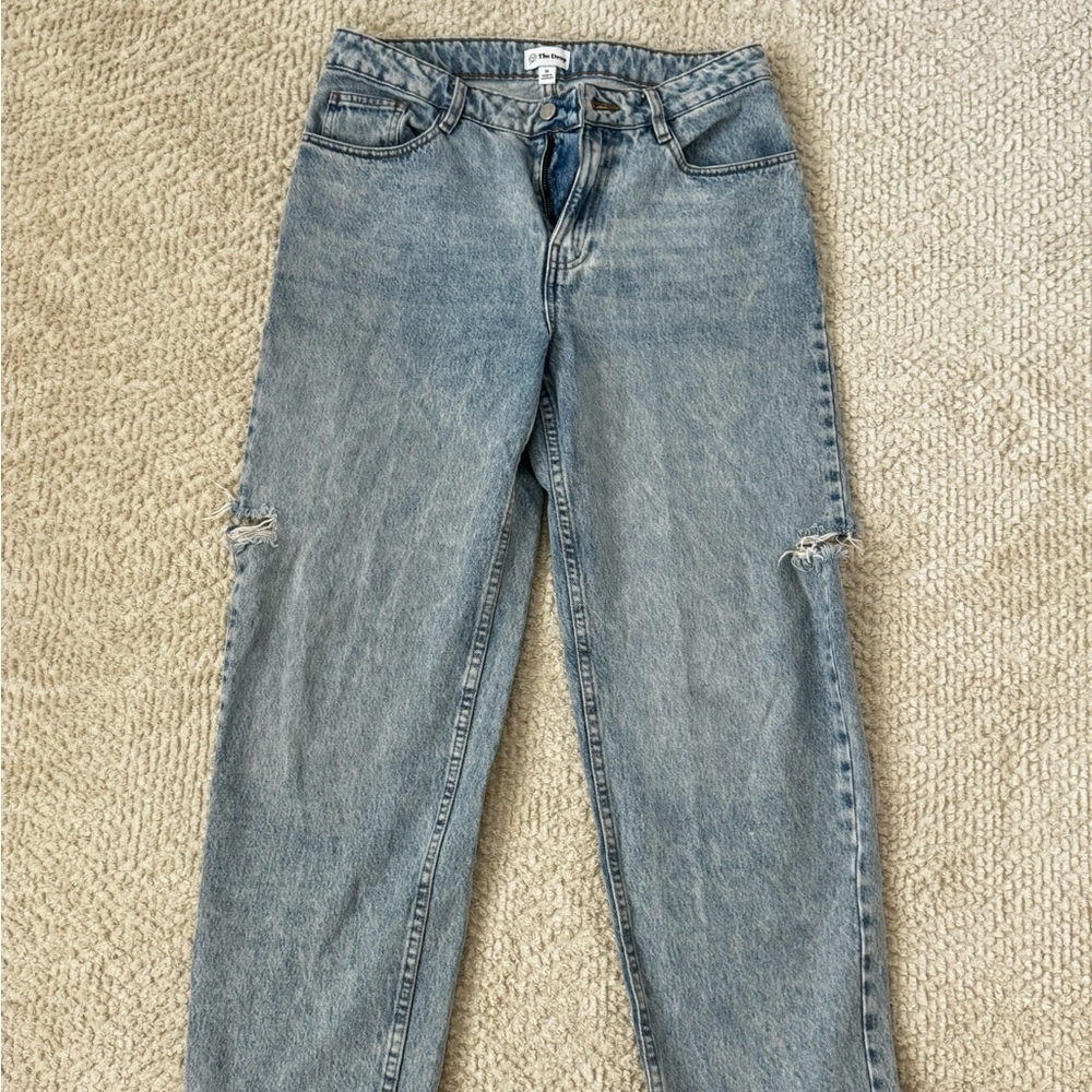 Blue Denim Jeans distressed sides